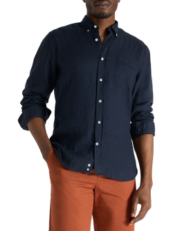 SPOKE Linen Slim Fit Shirt, Navy