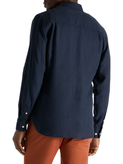 SPOKE Linen Slim Fit Shirt - view 2, Navy