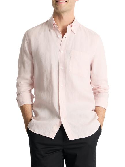 SPOKE Linen Straight Fit Shirt, Light Pink