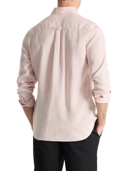 SPOKE Linen Straight Fit Shirt - view 2, Light Pink