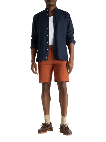 SPOKE Linen Straight Fit Shirt, Navy