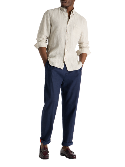 SPOKE Linen Straight Fit Shirt, Oatmeal