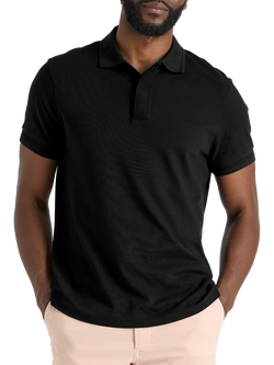 SPOKE Piqué Slim Fit Short Sleeve Polo Shirt, Black