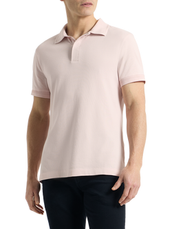 SPOKE Piqué Straight Fit Short Sleeve Polo Shirt - view 2, Angel Delight