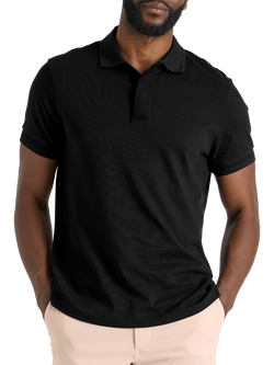 SPOKE Piqué Straight Fit Short Sleeve Polo Shirt - view 2, Black