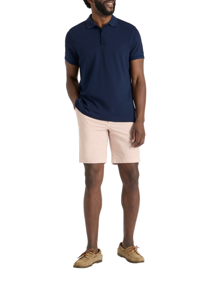 SPOKE Piqué Straight Fit Short Sleeve Polo Shirt, Navy