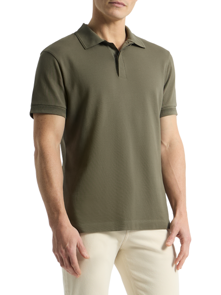 SPOKE Piqué Straight Fit Short Sleeve Polo Shirt, Olive