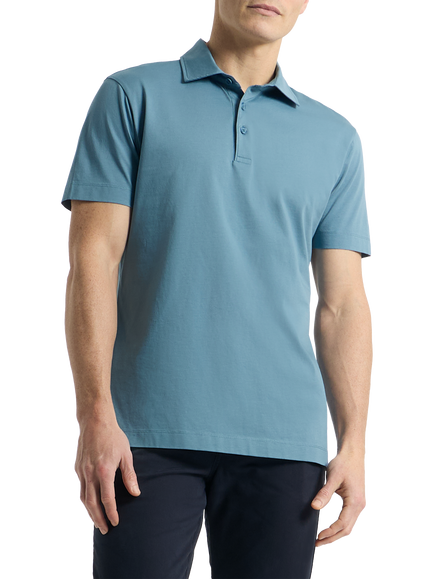 SPOKE Tolo Slim Fit Short Sleeve Polo Shirt, Aegean