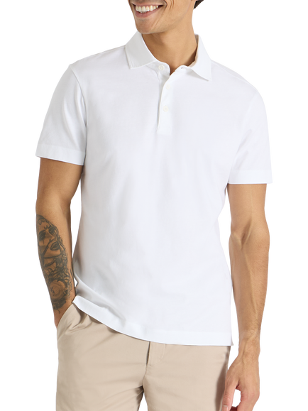 SPOKE Tolo Slim Fit Short Sleeve Polo Shirt, White