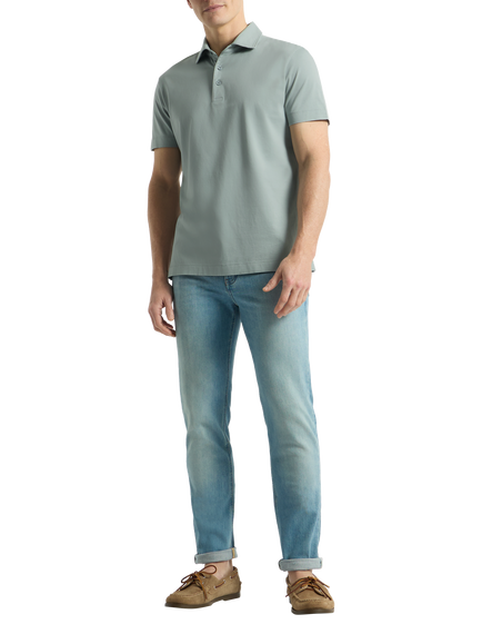 SPOKE Tolo Straight Fit Short Sleeve Polo Shirt, Bad Matcha