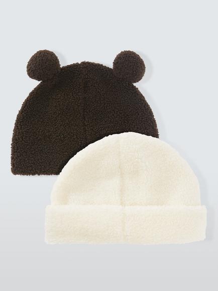 John Lewis Baby Mushroom Beanie Hats, Pack of 2, Brown - view 2, Brown