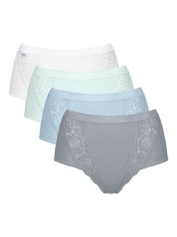 sloggi Chic Maxi Knickers, Pack of 4, Light Blue, Light Blue