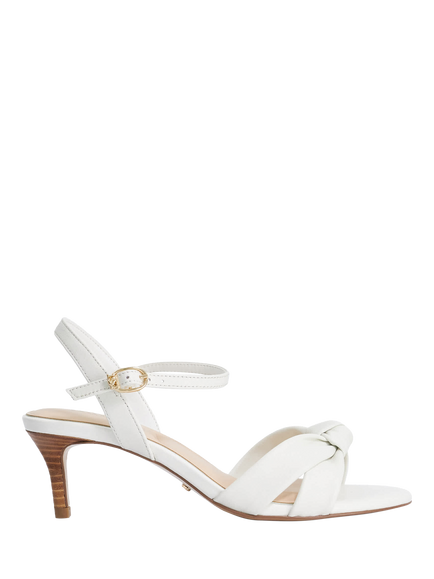 Dune London Madisons Leather Kitten Heel Sandals, White, White