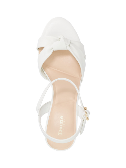 Dune London Madisons Leather Kitten Heel Sandals, White - view 2, White