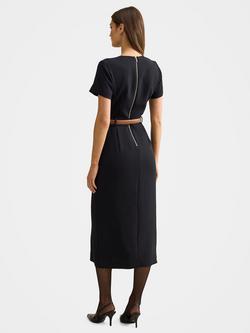 Forever New Bailee Belted Tailored Midi Dress, Black - view 2, Black