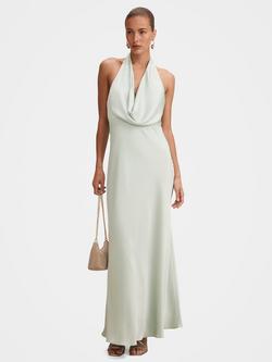 Forever New Becca Cowl Neck Satin Dress, Dusty Aqua, Dusty Aqua