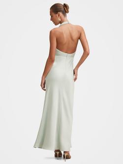 Forever New Becca Cowl Neck Satin Dress, Dusty Aqua - view 2, Dusty Aqua