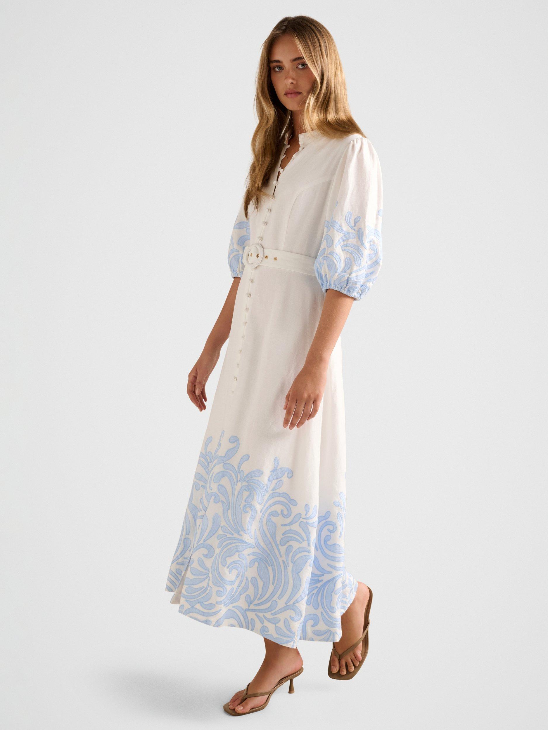 esther embroidered midi dress Esther Embellished Midi Dress  SIMKHAI