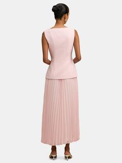 Forever New Petite Halsey Pleated Waistcoat Maxi Dress, Cherry Blossom - view 2, Cherry Blossom