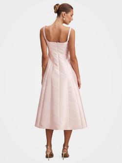 Forever New Kayla Structured Satin Midi Dress, Pink - view 2, Pink