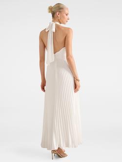 Forever New  Natasha Plunge Neck Flared Maxi Dress, Porcelain - view 2, Porcelain