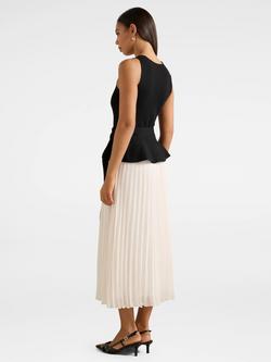 Forever New Peony Two-in-One Pleated Midi Dress, Mono - view 2, Mono