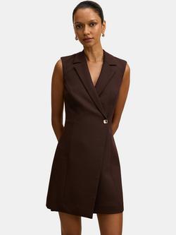 Forever New Petite Winslet Blazer Dress, Dark Chocolate, Dark Chocolate