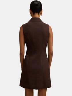 Forever New Petite Winslet Blazer Dress, Dark Chocolate - view 2, Dark Chocolate