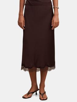 Forever New Enola Lace Midi Skirt, Dark Chocolate Coord, Dark Chocolate Coord