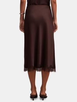 Forever New Enola Lace Midi Skirt, Dark Chocolate Coord - view 2, Dark Chocolate Coord