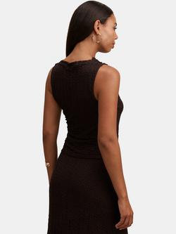 Forever New Tahlia Textured Lace Top, Chocolate Co-ord - view 2, Chocolate Co-ord