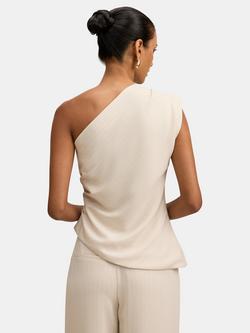 Forever New Willow Tuck Tailored Top - view 2, Milk Pinstripe Set
