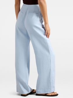 Forever New Posey Wide Leg Pure Linen Trousers, Blue Set - view 2, Blue Set