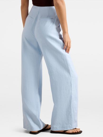 Forever New Posey Wide Leg Pure Linen Trousers, Blue Set - view 2, Blue Set