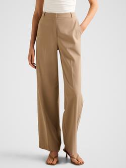Forever New Sophia Wide Leg Trousers, Milk Coffee, Milk Coffee