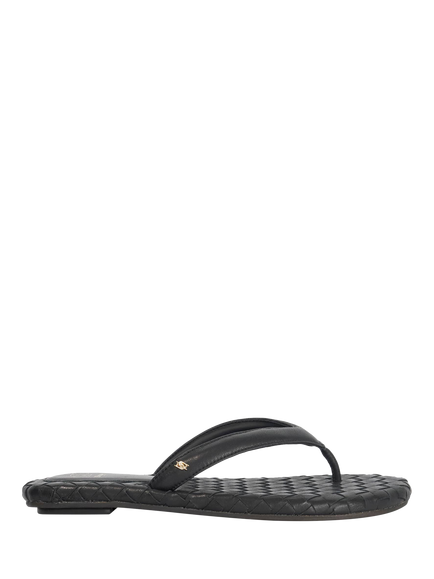 Dune London Lunare Leather T-Bar Sandals, Black, Black