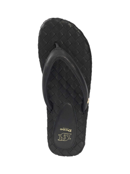 Dune London Lunare Leather T-Bar Sandals, Black - view 2, Black