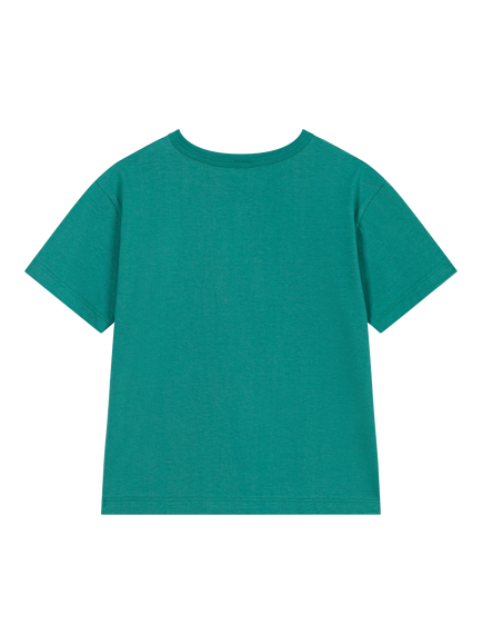 Petit Bateau Kids' Short Sleeve Palm Print T-Shirt, Green/Multi - view 2, Green/Multi