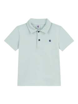 Petit Bateau Kids' Short Sleeve Polo Shirt, Light Blue, Light Blue