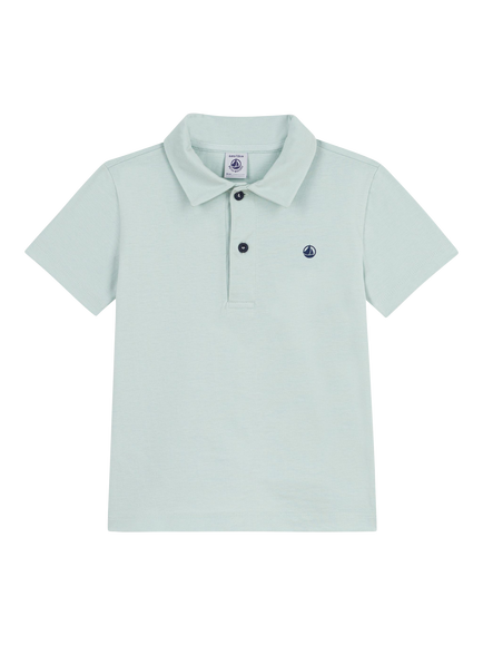 Petit Bateau Kids' Short Sleeve Polo Shirt, Light Blue, Light Blue