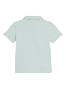 Petit Bateau Kids' Short Sleeve Polo Shirt, Light Blue - view 2, Light Blue