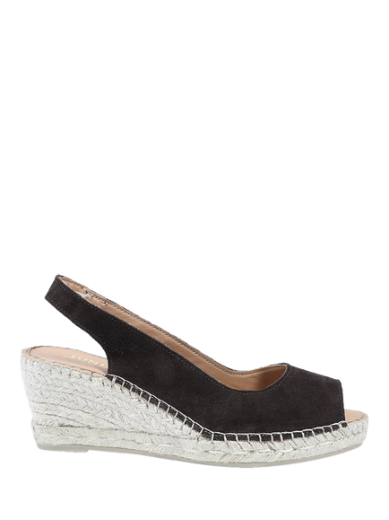 Jones Bootmaker Rosanna Suede Wedge Heel Slingback Sandals, Chocolate
