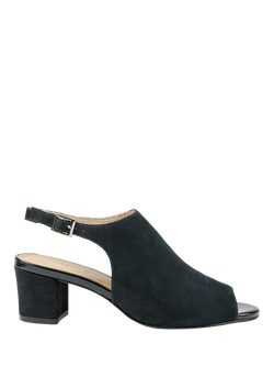 Jones Bootmaker Xandra Leather Peep Toe Slingback Sandals, Navy