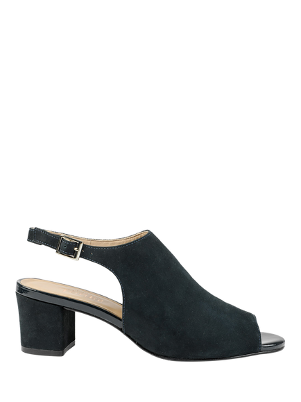 Jones Bootmaker Xandra Leather Peep Toe Slingback Sandals, Navy