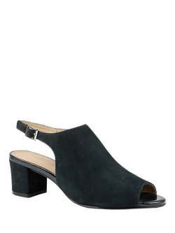 Jones Bootmaker Xandra Leather Peep Toe Slingback Sandals - view 2, Navy