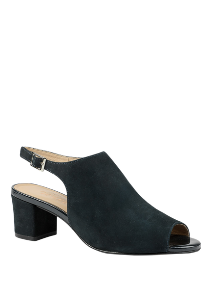 Jones Bootmaker Xandra Leather Peep Toe Slingback Sandals - view 2, Navy