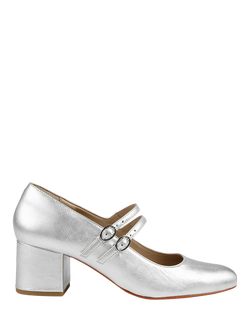 Jones Bootmaker Xanthi Heeled Mary Janes, Silver, Silver
