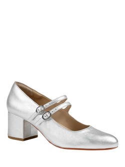 Jones Bootmaker Xanthi Heeled Mary Janes, Silver - view 2, Silver