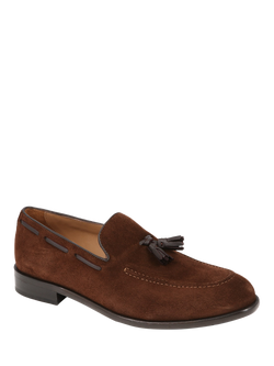 Jones Bootmaker Devon2 Suede Loafers, Brown - view 2, Brown