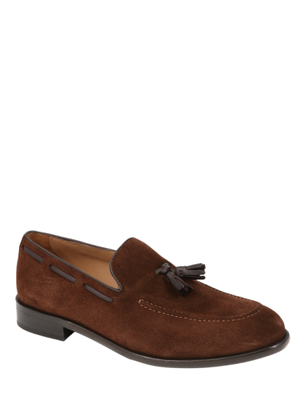 Jones Bootmaker Devon2 Suede Loafers, Brown - view 2, Brown